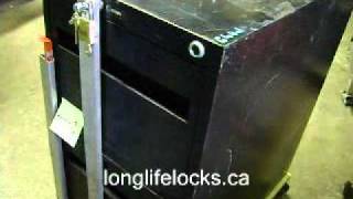 Remove Global or Teknion or Office Specialty  lock cylinder with Core Key