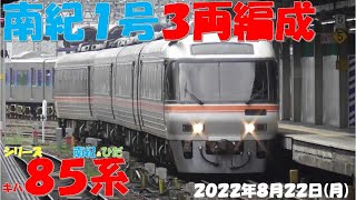 【南紀1号は3両で登場そして7号時点では2両編成に減車！！！ひだ号は基本編成に！！！しなの号は最大8両編成へ！！！】シリーズ キハ85系「南紀＆ひだ」】【2022年8月22日(月)晴】