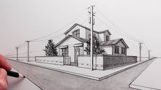 How to Draw a House in 2-Point Perspective Step by Step: Nobita's House