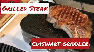 In Home Bone in Ribeye Steak with Cuisinart 5-in-1 Griddler, GR-4N