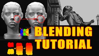 DIGITAL ART BLENDING COLORS 2021 // How to Blend Colors and Planes of the Face in Photoshop