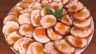 Chicken Roll with garlic and dried apricots| Very Satisfying and Simple! Be sure to try!