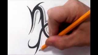 Capricorn Tattoos - How To Draw a Simple Tribal Star Sign