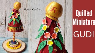 Quilling Miniature Gudi/ Handmade Gudi for Gudi Padwa