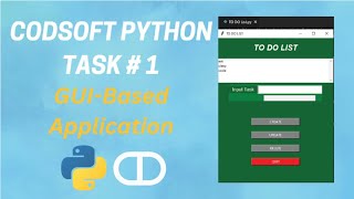 Codsoft python task 1 # TO DO List | GUI Based application | internship| Computing Devotion