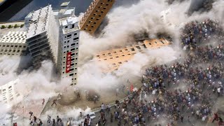 Earthquake of the century destroy houses and crack the ground in Japan