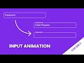 Animated Input Field in HTML CSS | Floating Label CSS Only @codehal
