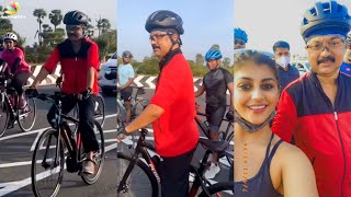 CM Stalin -ஐ சந்தித்த Yashika Aannand | Cycle Ride at ECR, DMK Latest News