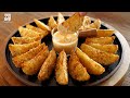 Perfect Crispy Garlic Cheese Potatoes!! Delicious! Cheese sauce. NO Fry.