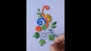 #bordado Hand embroidery flower BORDERLINE, botanical ALLOVER design stitching tutorial #embroidery