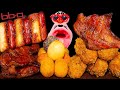 Jamaican BBQ Chicken, Fried Chicken and Spicy Chicken Noodles! ASMR Mukbang Eating Show!