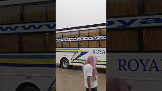 Royal Travels driver trying to Park the bus with heavy rain