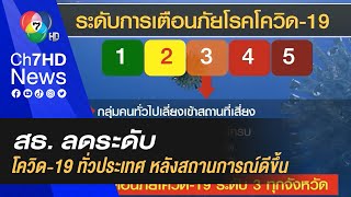 สธ. ลดระดับ เตือนภัยโควิด-19 ทั่วประเทศ หลังสถานการณ์ดีขึ้น