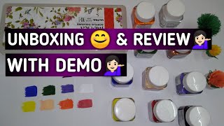 UNBOXING and REVIEW of ACRYLIC COLOURS / camel fabrica acrylic colors full review /Craft supplies