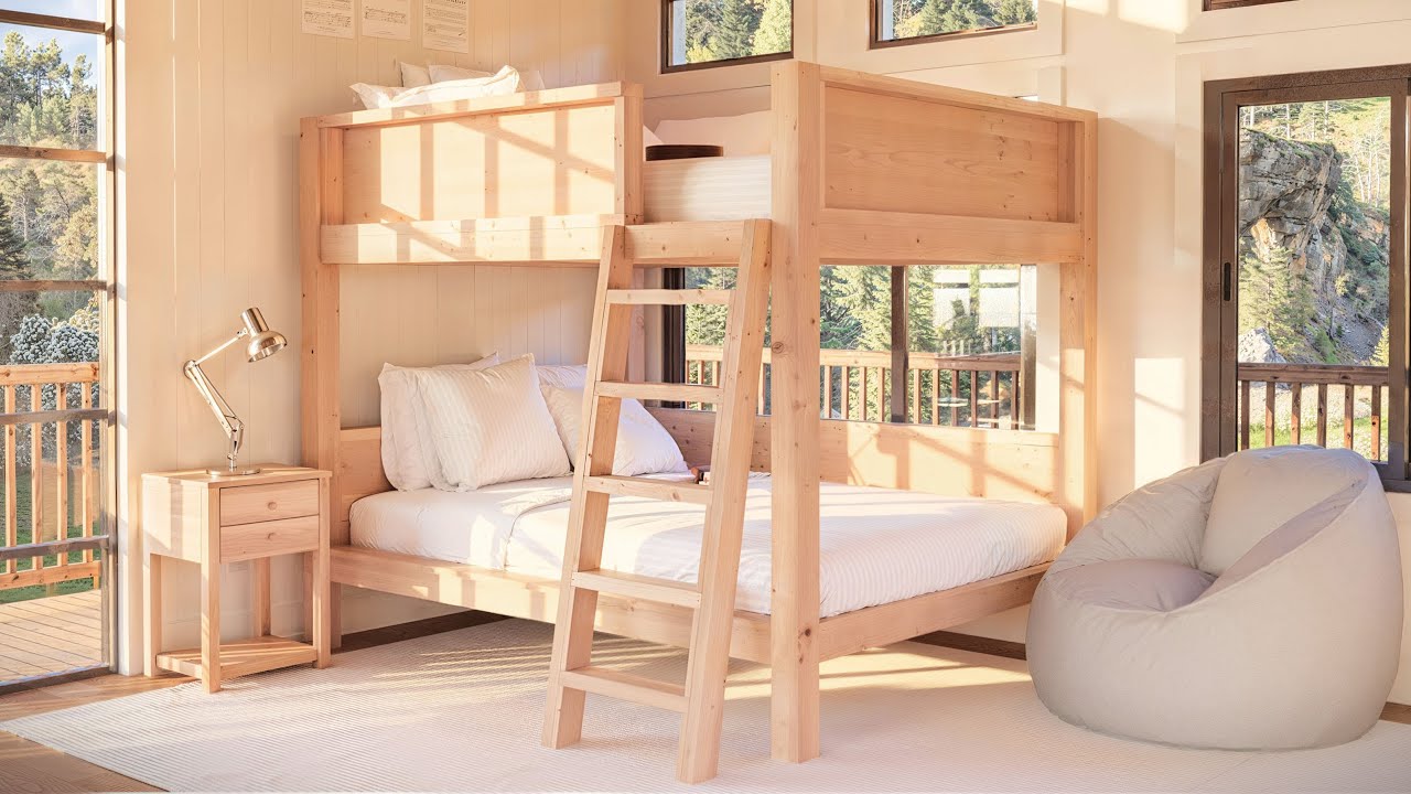 Build A Bunk Bed Blueprints Loft Or Bunk Bed Plan Tall Extra Long Twin