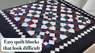 Starlight Crossings Scrappy Quilt - Easy Quilt Blocks That Look Difficult