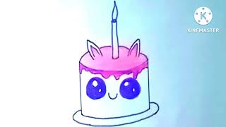 How to draw a birthday cake🍰 || easy step by step - colour and drawing ||