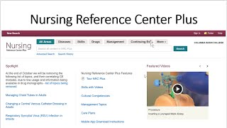Tutorial: Nursing Reference Center Plus