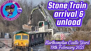 The stone train arrival and unloading - Northampton Castle Railyard