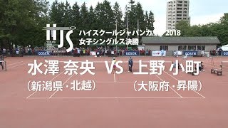 ★完全版・スコア付★【ハイジャパ2018】女子シングルス決勝　水澤 奈央(北越) vs 上野 小町(昇陽)【ソフトテニス】