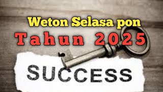 selasa pon Tahun 2025