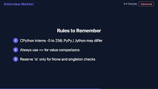 Python 'is' vs '==' — The Integer Interning Trap