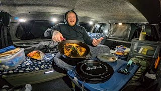 Solo Truck Camping At A Snow Covered Campground - Grown Up Grilled Cheese \u0026 Rusty Gold