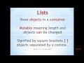Python Tutorial 13.0 - Lists