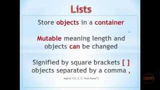 Python Tutorial 13.0 - Lists