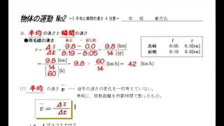 【高校物理講座】物体の運動No2 平均の速さと瞬間の速さならびに位置の表し方