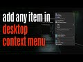 add any application or item in desktop context menu [Right-Click Menu] || Tecwala