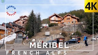 FRENCH ALPS Les 3 Vallées MERIBEL 4K🇫🇷 Ski Resort Three Valleys Mid-Levels Hiking in snow with LoFi