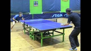 Table Tennis - backhand serve against left handed player