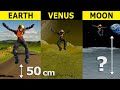 How High Can You Jump on Different Planets? Solar system planets gravity. Jump high comparison