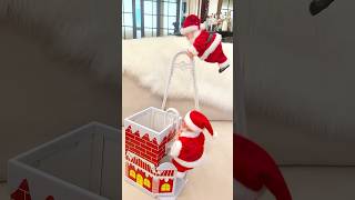 Cute Santa Clause Climbing the Ladder! Santa toys 🎅🏻🎁 #shortsvideo #christmas #present #santa