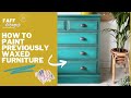 How to paint previously waxed furniture and refinish with Dixie Belle Paint