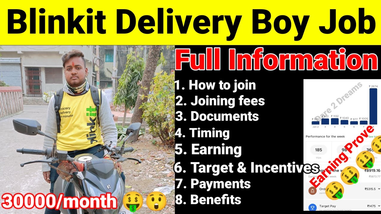 Blinkit Delivery Boy Salary || Blinkit Delivery Boy Job || Earning Of ...