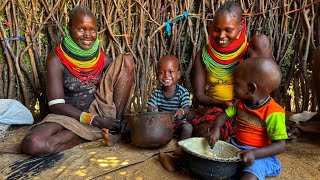 African Traditional  Village  life  Never  Shown On Tv/ Eating on Utensils  made