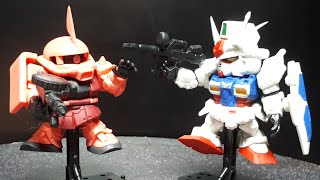 Gundam Zaku2 F077, RX-78GP01 F089, by Bandai Gashapon Senshi Forte