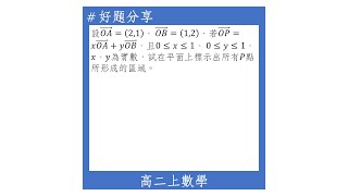 【高二上好題】向量在平面上集合出的區域