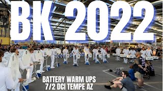 Blue Knights Drumline 2022 - Warm Ups - 7/2 DCI Tempe AZ