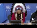 afn national chief roseanne archibald speaks with reporters at u.n. forum – april 19 2023