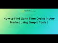 How to Find Gann Dynamic Time Cycle and Apply in Financial Market