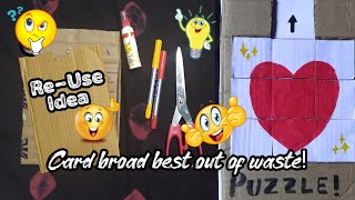 How to make puzzle game using card board|| DIY puzzle|| Simple and easy jigsaw puzzle making