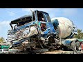 Nissan V8 340 TRUCK with Loader Cement Mixer Machine are Fully Crashed, How Its Incredible Repair