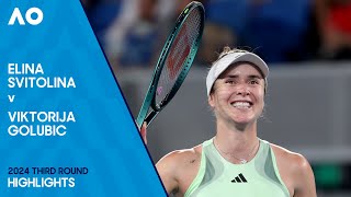 Elina Svitolina v Viktorija Golubic Highlights | Australian Open 2024 Third Round