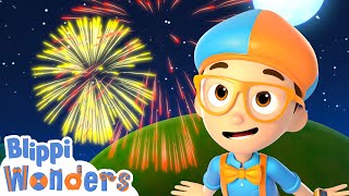 Blippi wonders why are fireworks different colors? | Blippi Wonders Educational Videos for Kids