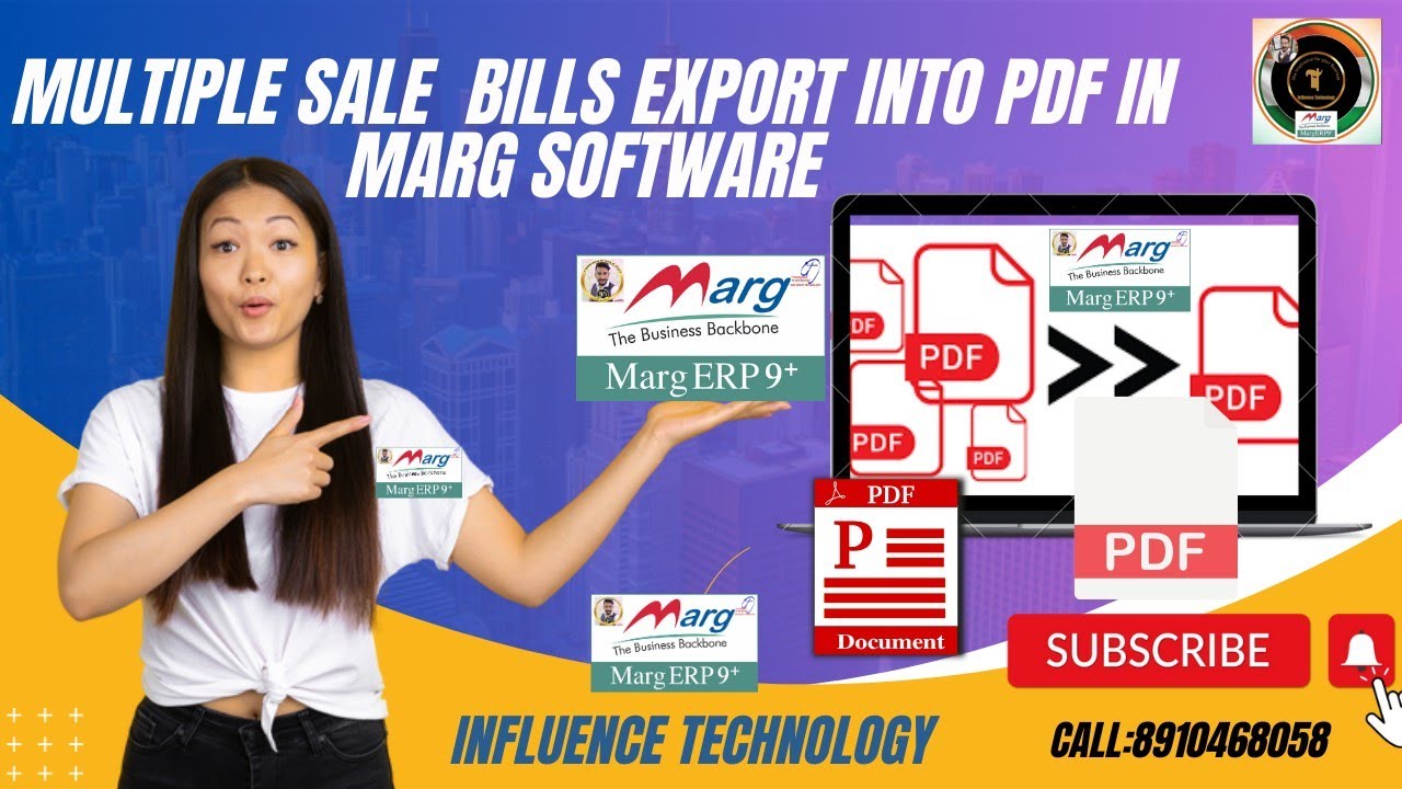 Multiple Sale Bills Export Into Pdf In Marg Erp Software Youtube