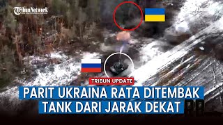 Baru Saja Digali, Parit Pasukan Ukraina ini Langsung Lenyap Digempur Tank T-80 Rusia