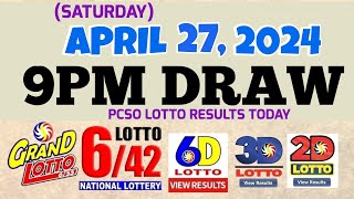 Lotto Result Today 9pm draw April 27, 2024 6/55 6/42 6D Swertres Ez2 PCSO#lotto